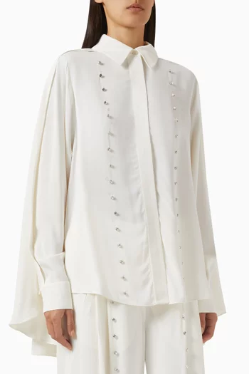 Embellished Cape Blouse