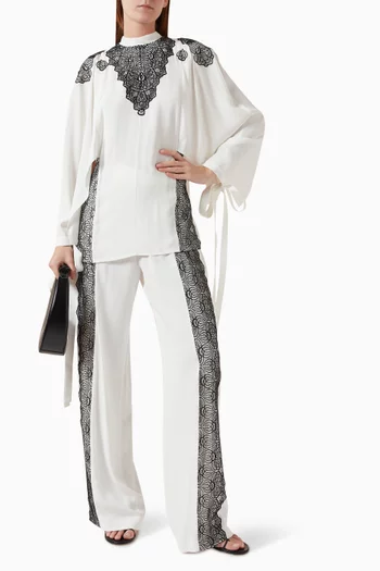 Lace-panel Pants
