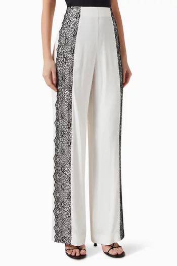 Lace-panel Pants