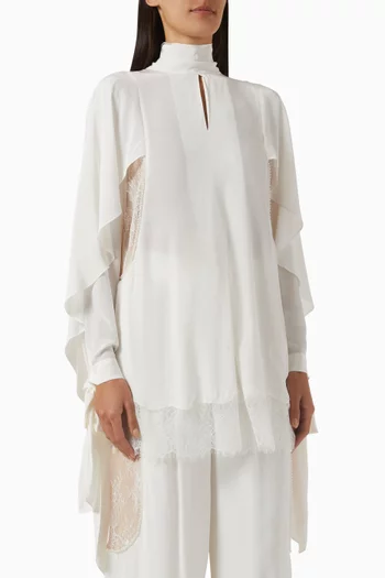 Lace-trim Tie-up Top