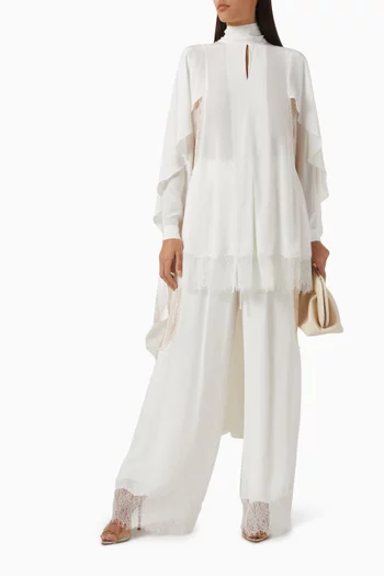 Lace-panel Pants