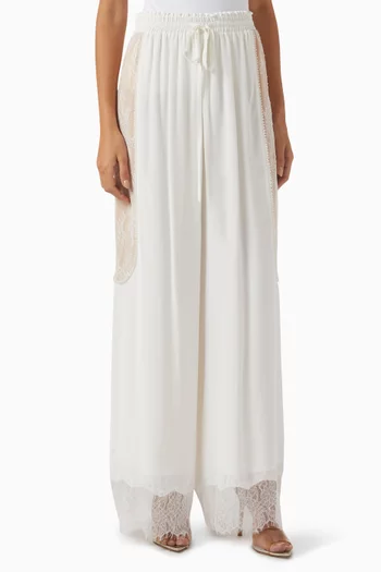 Lace-panel Pants