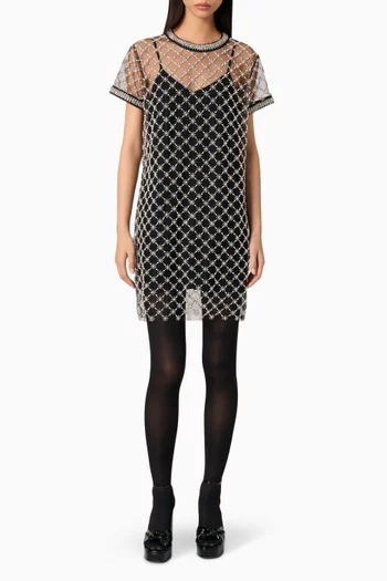 Embellished Mini Dress in Tulle