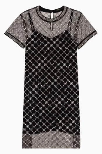 Embellished Mini Dress in Tulle