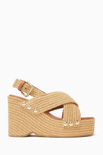 Wedge Sandals in Raffia