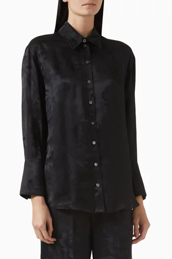 Peonies Shirt in Silk Blend