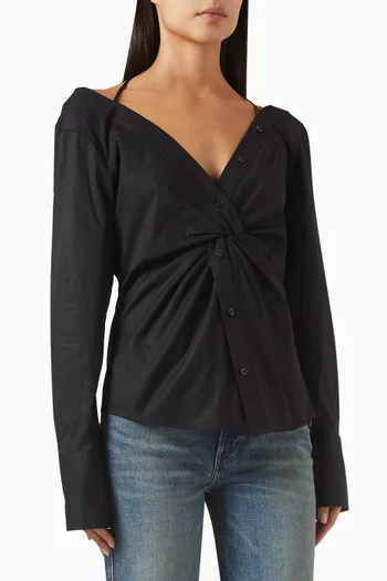 Off-shoulder Top in Cotton-poplin
