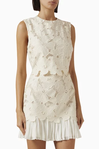 Guipure Mini Dress in Cotton