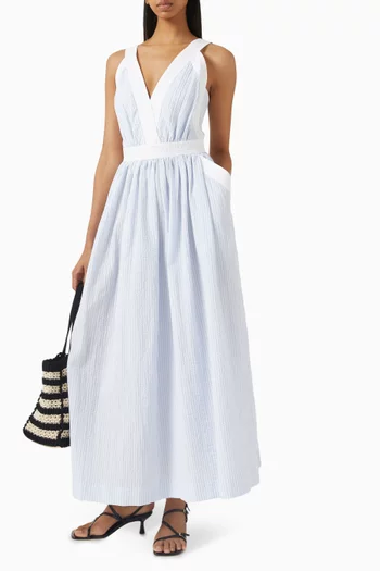Striped Maxi Dress in Cotton