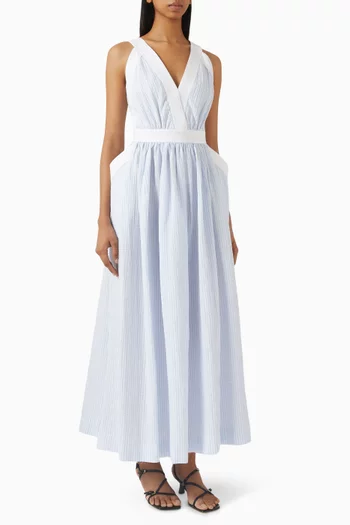Striped Maxi Dress in Cotton