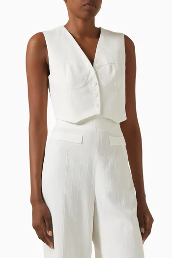 فيست قصير مطرز بالترتر مزيج فيسكوز