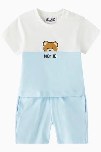 Baby Teddy T-shirt & Shorts Set in Cotton