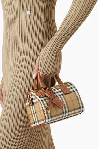 Mini Check Bowling Bag in Coated-canvas