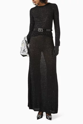 Maxi Sequin-embellished Skirt in Viscose-knit