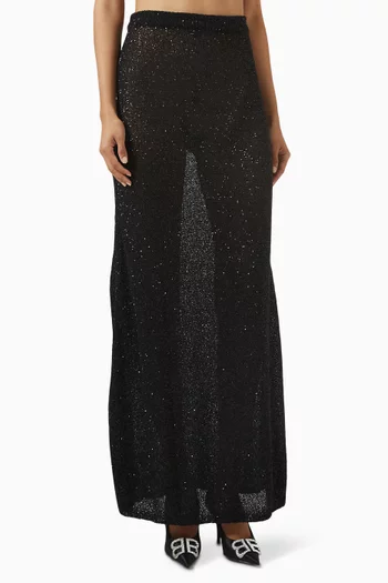 Maxi Sequin-embellished Skirt in Viscose-knit
