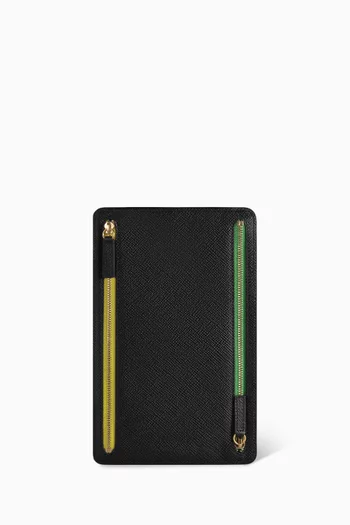 Multi-Zip Case in Panama Leather