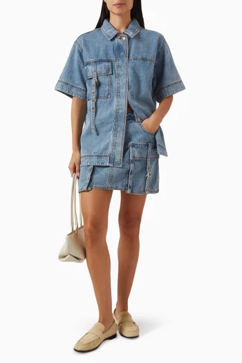 Juno Oversized Shirt in Denim