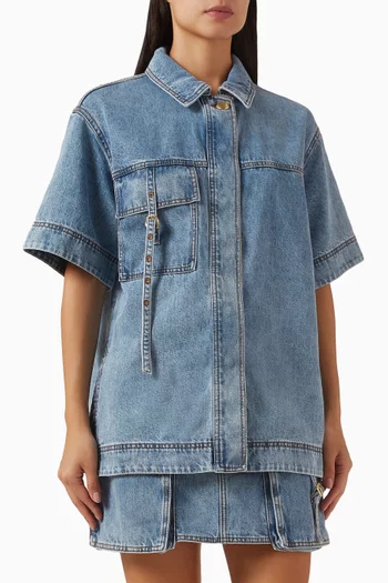 Juno Oversized Shirt in Denim