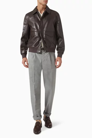 Double-pleat Pants in Virgin Wool