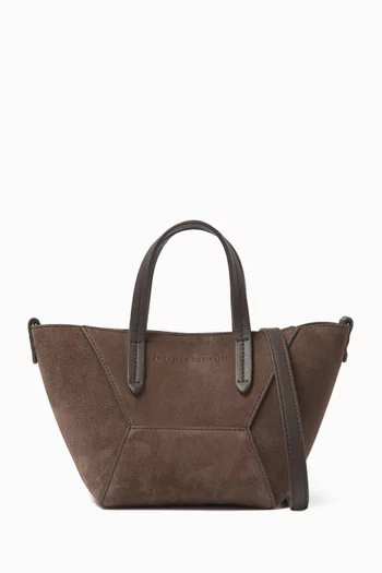 Mini Duo Top Handle Bag in Suede