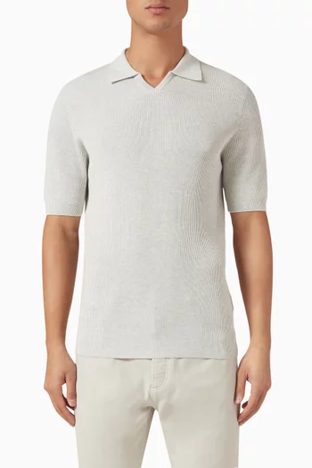 سترة بولو بنسيج مضلع إنجليزي قطن