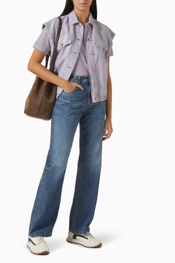 بنطال جينز بقصة بويفريند دينم