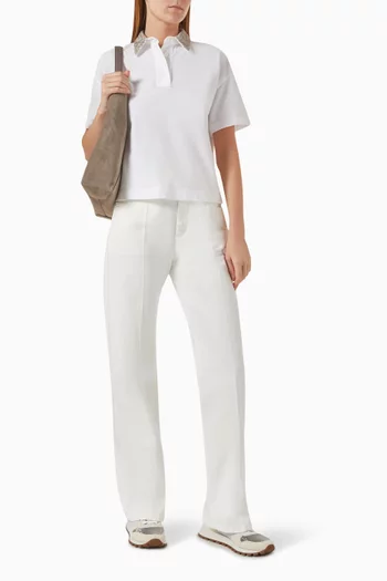 Embellished Polo Shirt in Cotton