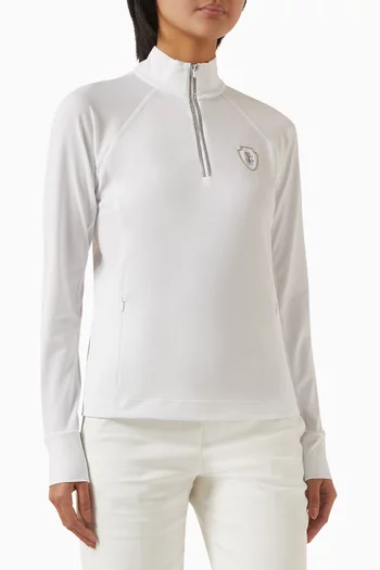 Logo Half-zip Sweatshirt in Tech Piqué