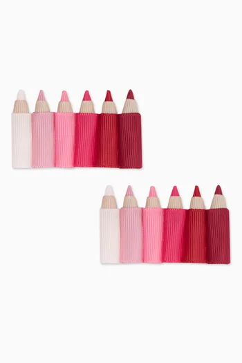 طقم مشابك للشعر بتصميم صف أقلام رصاص، قطعتان