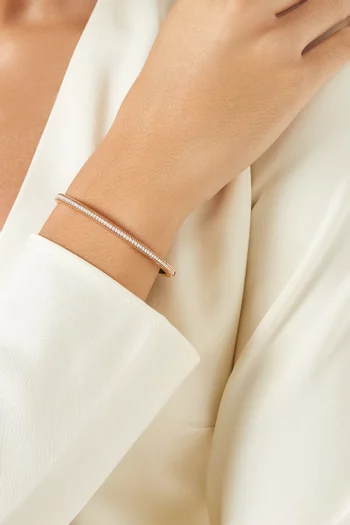 Colours of Love Hinged Fluted Diamond Bracelet in 18kt Rose Gold