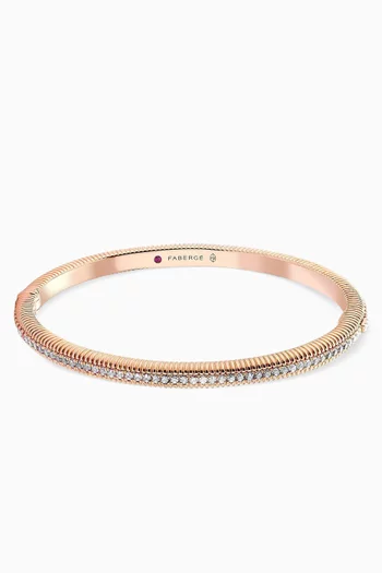 Colours of Love Hinged Fluted Diamond Bracelet in 18kt Rose Gold