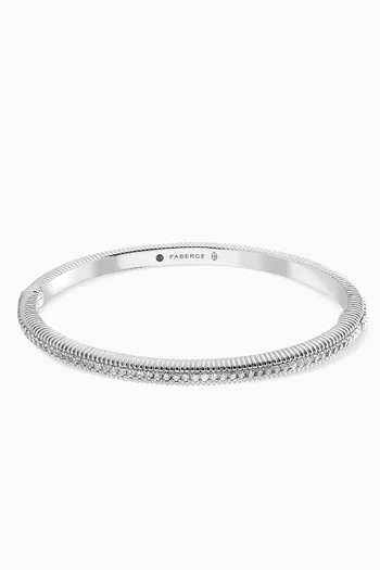 Colours of Love Hinged Fluted Diamond Bracelet in 18kt White Gold