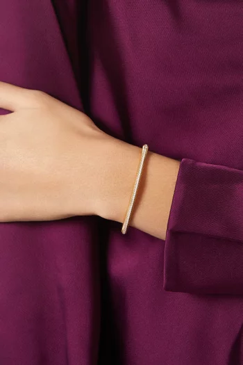 Colours of Love Hinged Fluted Diamond Bracelet in 18kt Gold