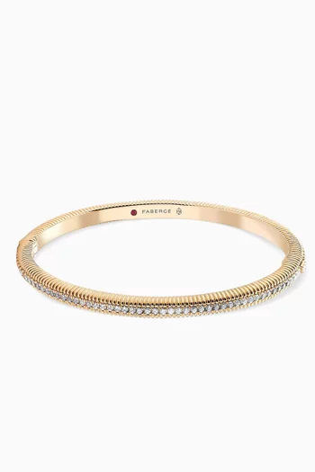 Colours of Love Hinged Fluted Diamond Bracelet in 18kt Gold