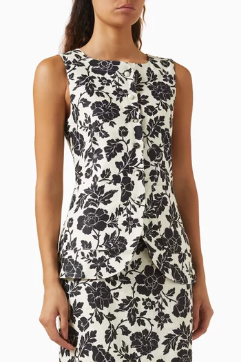 Romeo Printed Vest in Linen