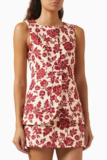 Romeo Printed Vest in Linen