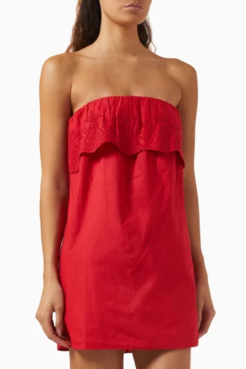 Beryl Strapless Mini Dress in Cotton