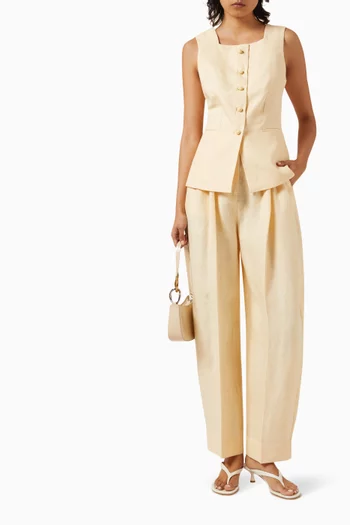 Rio High-waisted Pants in Linen