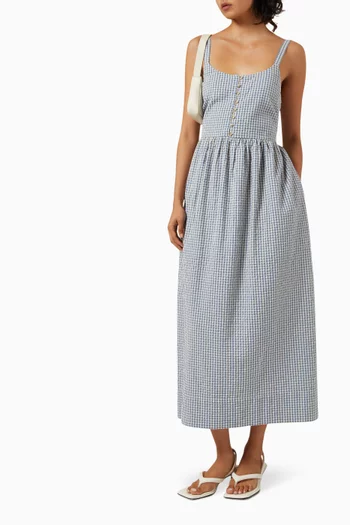 Mira Gingham Maxi Dress in Cotton