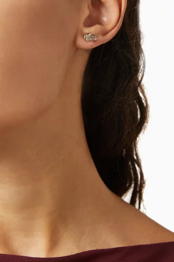 Knot Stud Earrings in Gold-finish Sterling Silver