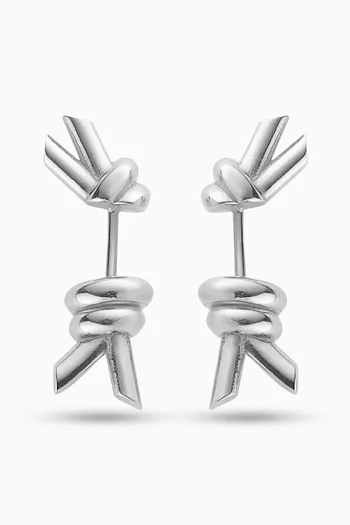Knot Stud Earrings in Gold-finish Sterling Silver
