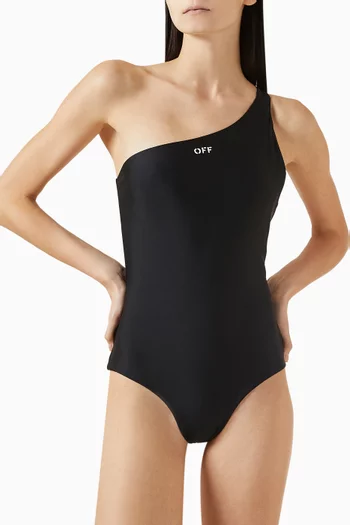 Off-stamp One-shoulder One-piece Swimsuit