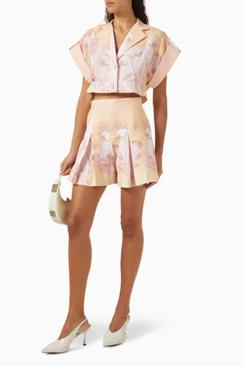 Guayaba Cropped Shirt in Linen