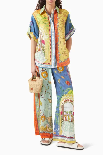 Surrealist Summer Shirt in Linen