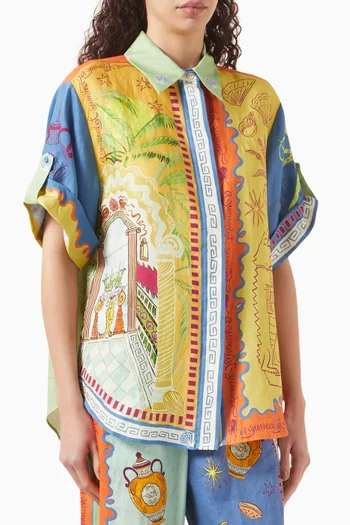 Surrealist Summer Shirt in Linen