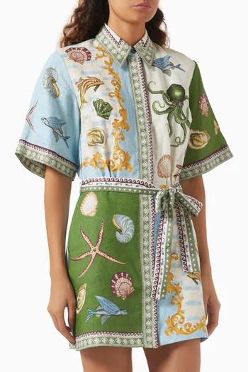 Bath House Mini Dress in Linen