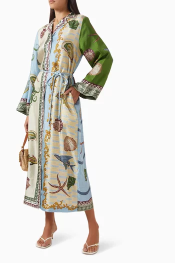 Bath House Midi Shirtdress in Silk