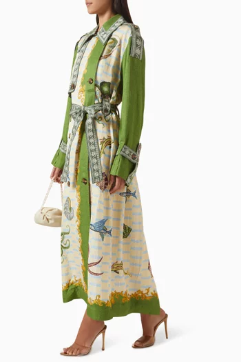 Bath House Trench Coat in Viscose Blend