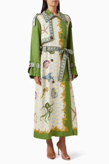 Bath House Trench Coat in Viscose Blend