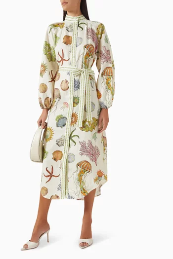Sea House Midi Shirtdress in Linen